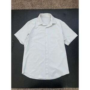 Lululemon Shirt Mens S Light Gray Button Snap Airing Easy Nylon Blend